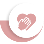 Cartoon hand on heart icon