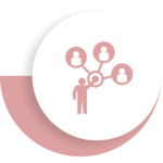 Icon of person connecting with 3 people