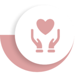 Icon of hands holding love heart